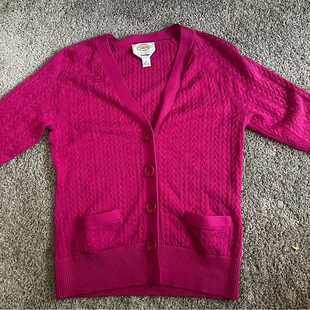 Talbots- Cable Knit Cardigan with pockets